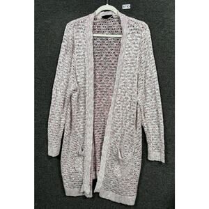 Lane Bryant Loose Knit Open Front Cardigan Womens Sz 18/20 Burgundy Long sleeve